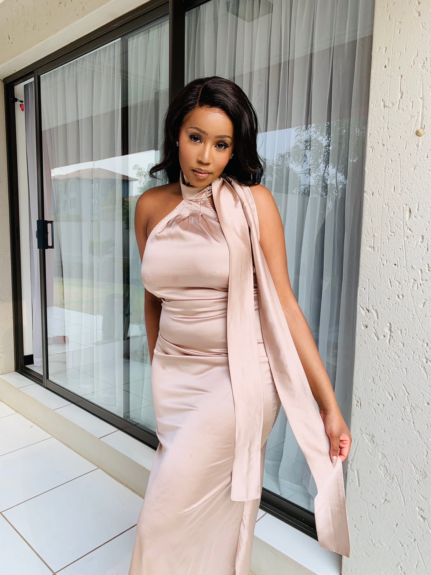 Champagne Muse Satin Dress