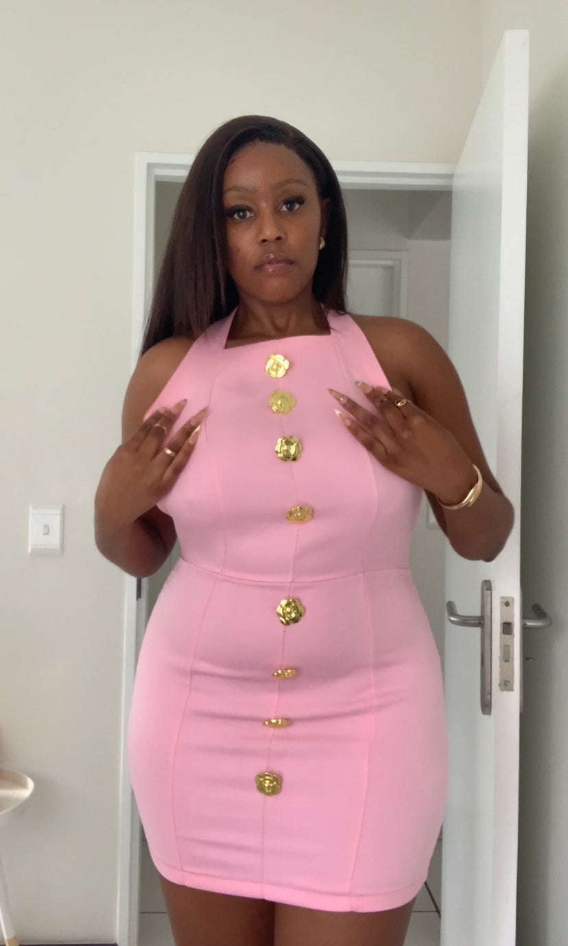 Rosé Bloom Mini Dress