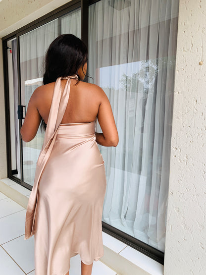 Champagne Muse Satin Dress