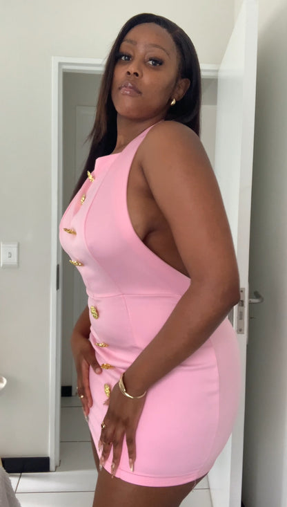 Rosé Bloom Mini Dress