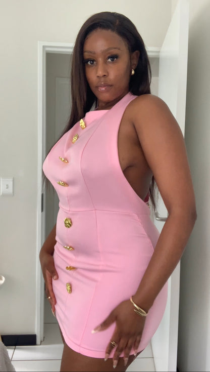 Rosé Bloom Mini Dress