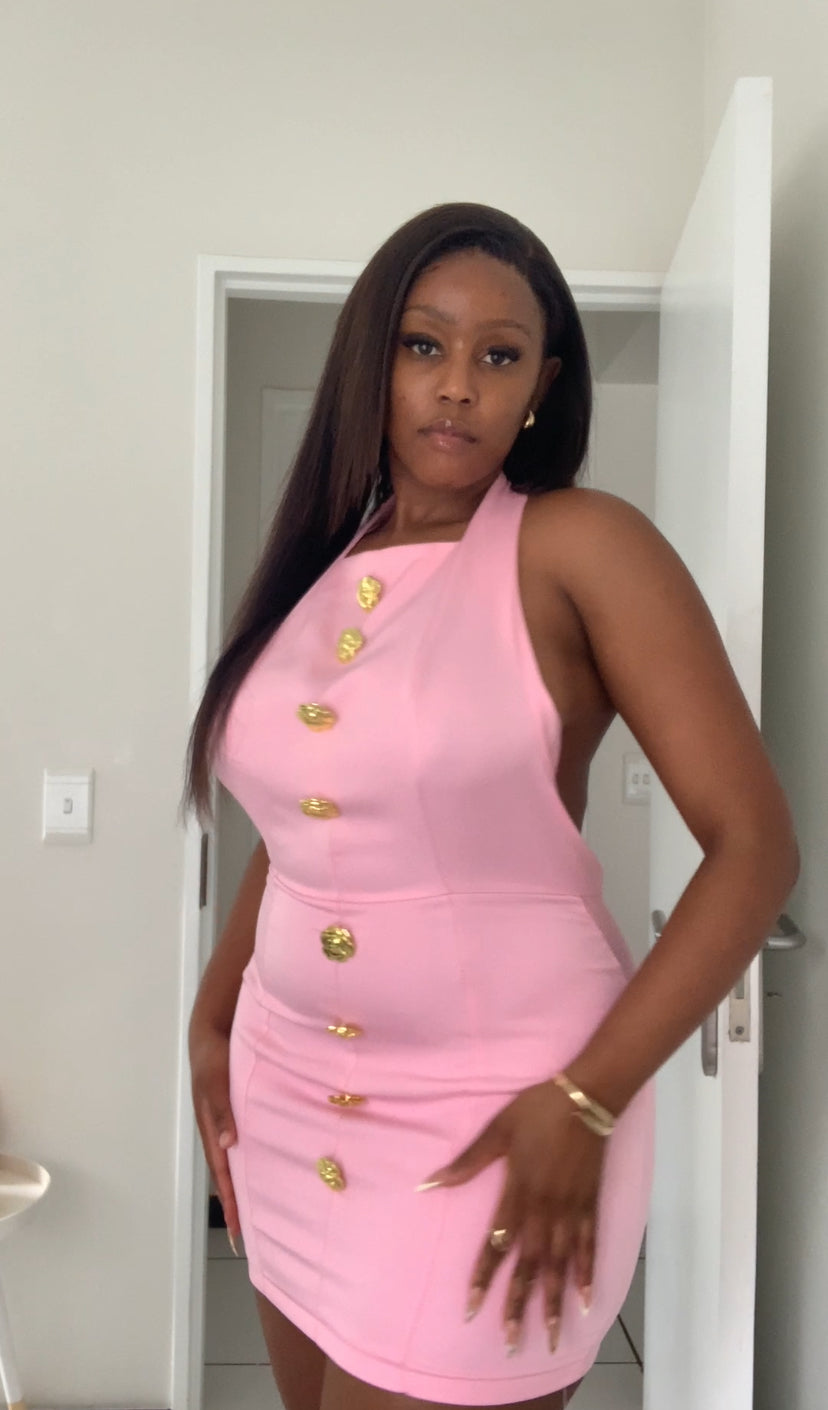 Rosé Bloom Mini Dress